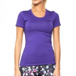 Women's NIKE Dri-Fit Running Top Purple - Size XS